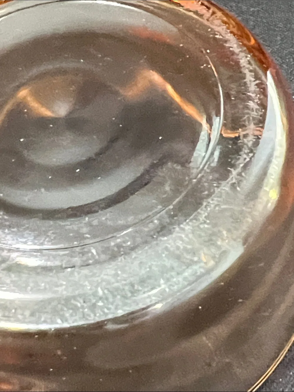 Jeanette Glass  marigold carnival glass trinket dish